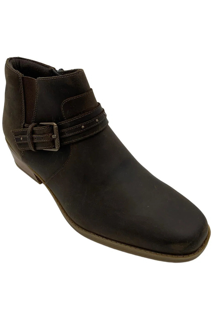 Clarks Collection Women's Danyelle Wish Ankle Boot Taupe Oily Leather - Medium